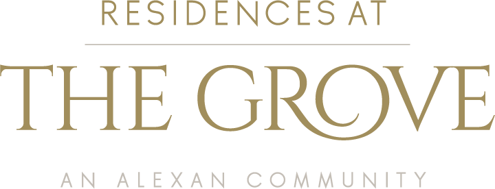 Logo for Residences at The Grove apartments in Dallas Texas