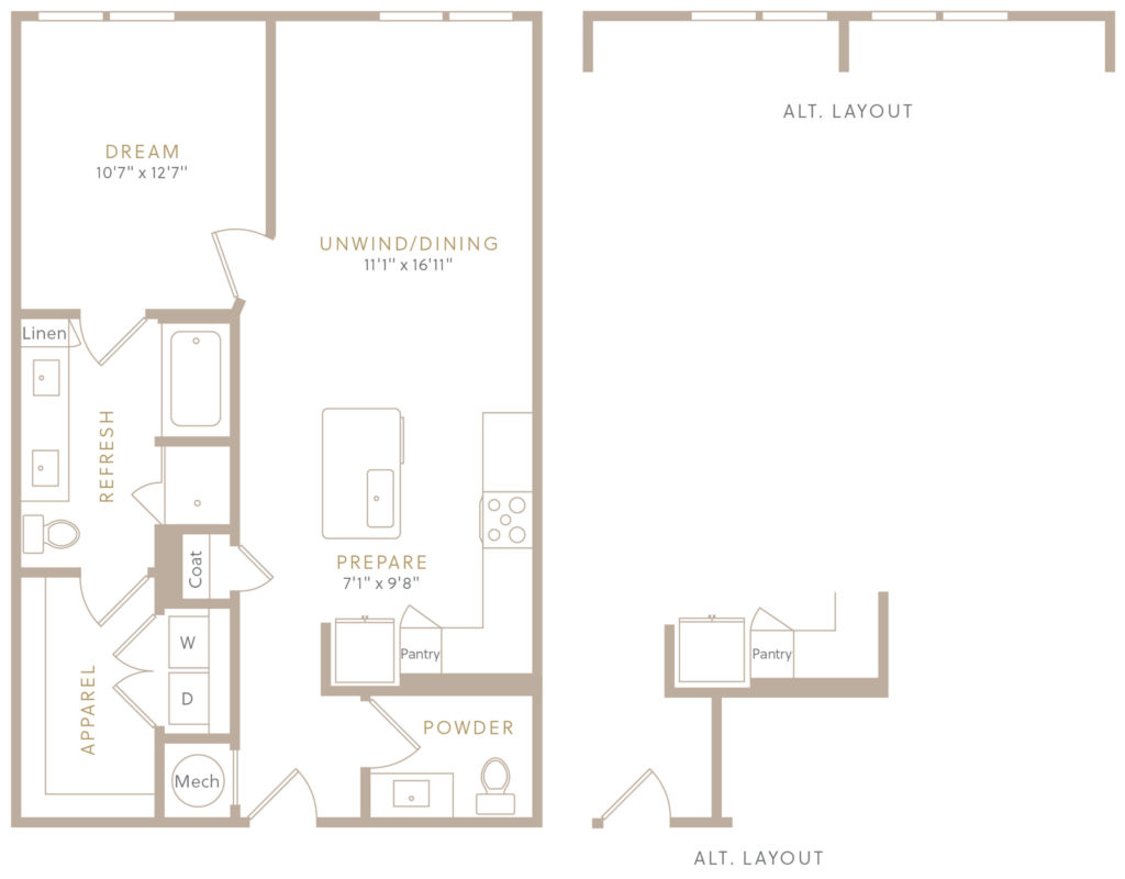 A3 One-Bedroom at Residences at The Grove