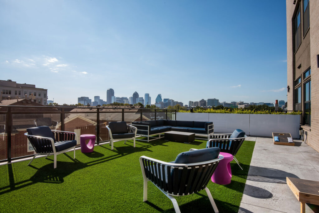Elevate Your Weekend Fun - Take in the dramatic views of the downtown Dallas skyline from the indoor Sky Deck with TVs