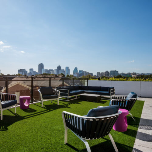 Elevate Your Weekend Fun - Take in the dramatic views of the downtown Dallas skyline from the indoor Sky Deck with TVs