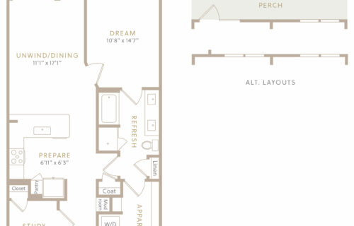 Make Every Day Better - A4 one-bedroom Apartment Floor Plan