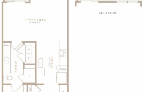 The Perfect Studio - studio luxury apartment floor plan
